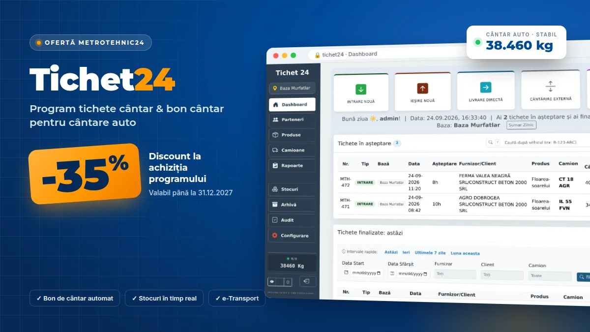 Tichet24 - program tichete cantar auto cu discount 35%